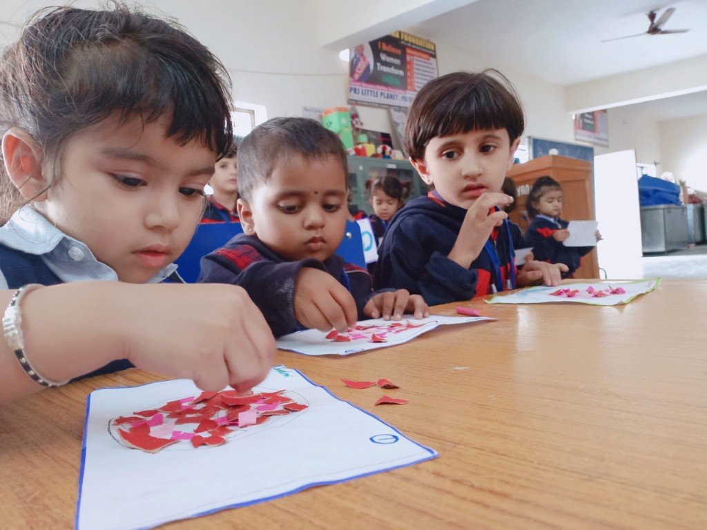 Preschool art and craft activity at PRJ Little Planet